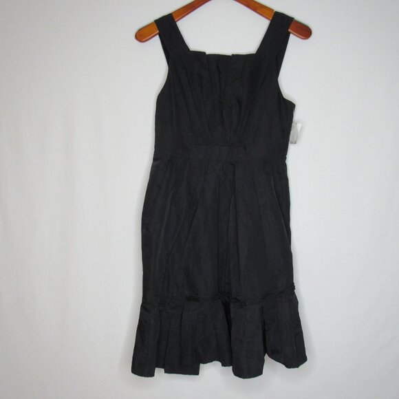 Marc Jacobs Black Linen Silk with Ruffles Cocktail Dress New NWT Women's 8 - Picture 8 of 10